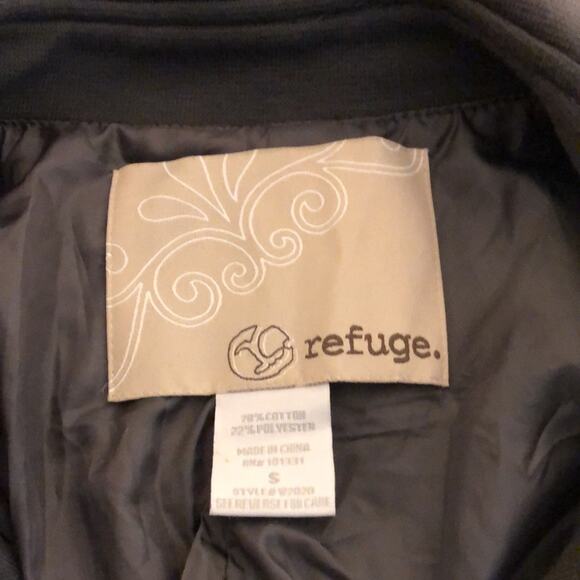 Refuge Charcoal Gray Jacket Juniors Size Small Knit Button Front Belted Back - Picture 5 of 9